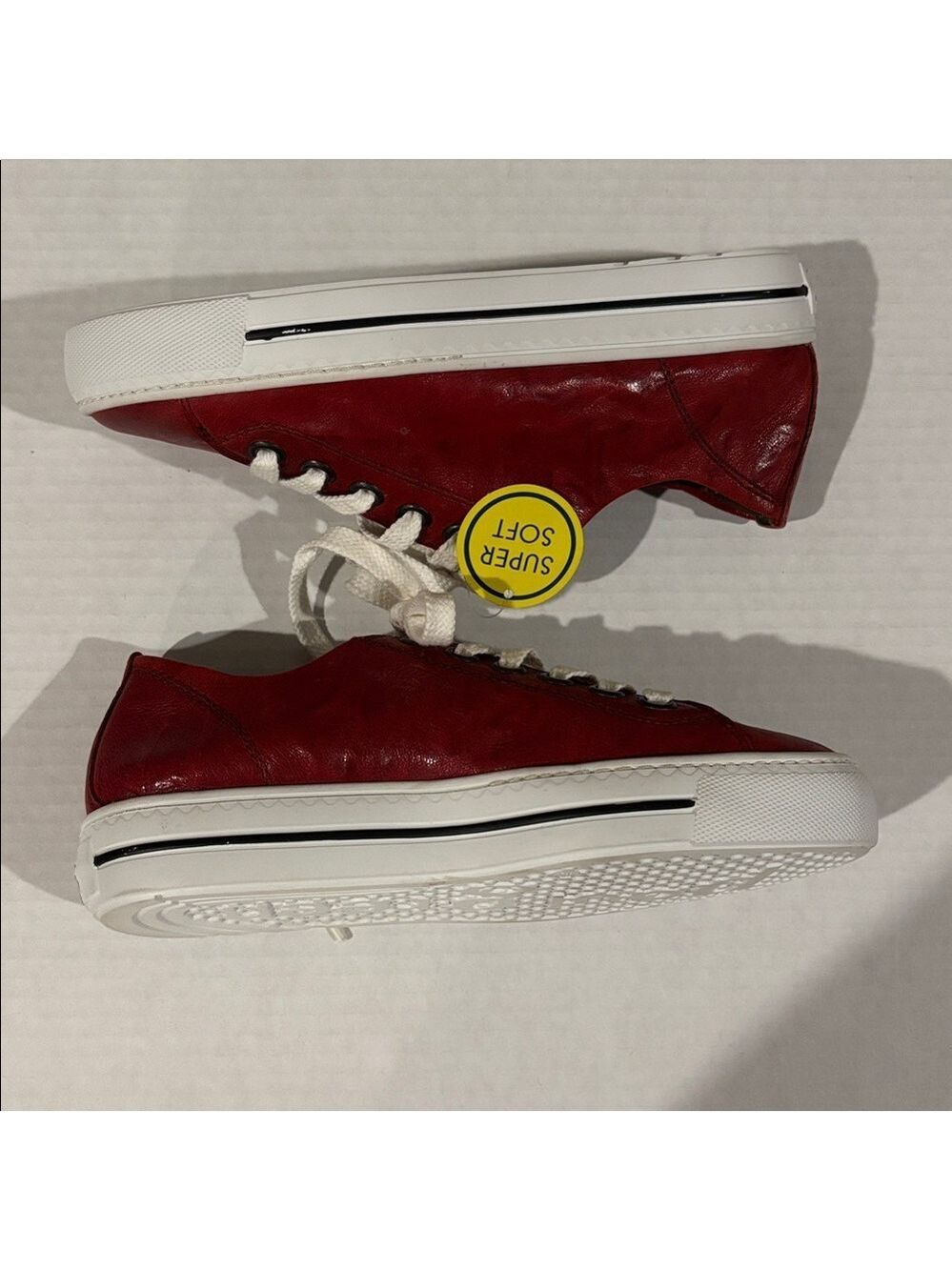 Paul Green Red Leather Sneakers - Picture 4 of 9